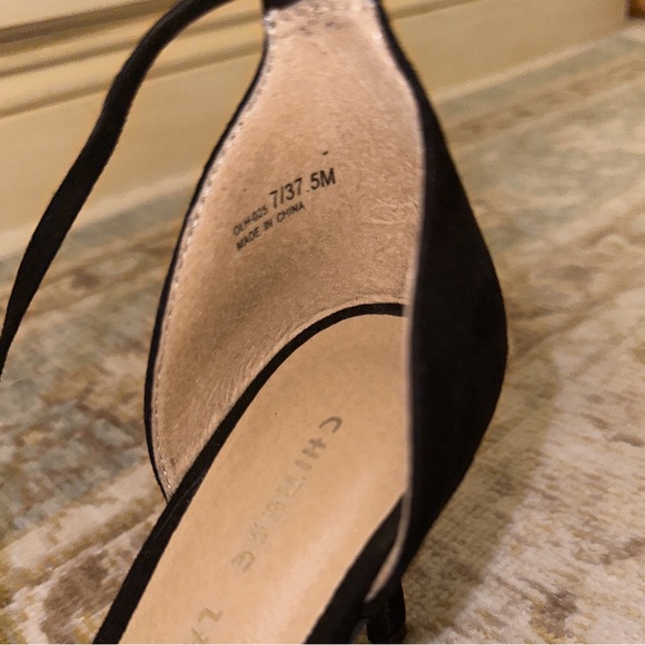 Chinese Laundry black suede ankle tie up heels - Picture 3 of 5